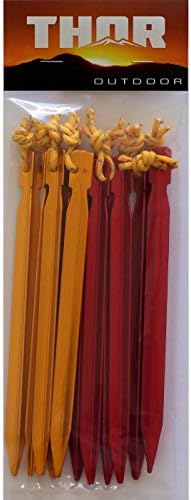 The Anchor - 7" Ultra Light Aluminum Alloy Y-Beam Tent Stake with Reflective Pull Chord by Thor Outdoor