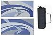Reversible RV Patio Mat 159183 Blue/black/grey 9' X 18' Swirl Pattern with Carry Bag