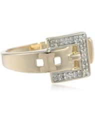 10k Yellow Gold Diamond-Accent Buckle Ring