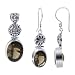 AFST020 .925 Sterling Silver Oval Smokey Quartz Gemstone Earrings & Pendant Jewelry Set