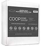 Ultra Luxe Bamboo derived Viscose Rayon Mattress Pad Protector Cover by Coop Home Goods - Cooling Waterproof Hypoallergenic Topper- Queen - White