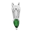 14K White Gold Tsavorite and Diamond Pendant