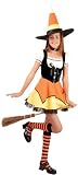 Child's Candy Corn Witch Costume (Sz:Large 10-12)