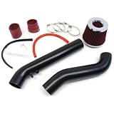 96 97 87 99 00 Honda Civic EX HX Cold Air Intake Kit Red Filter Black Pipes by Generic Product