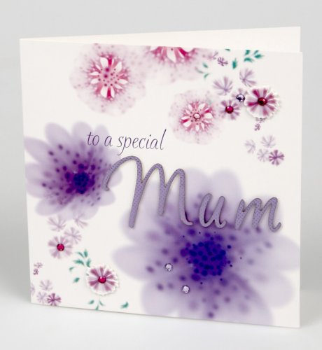 Special Mum Purple Floral Handcrafted Mother39s Day Card