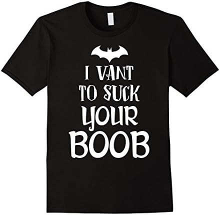 Men's I Vant to suck your boob t shirt Halloween kid tee XL Black