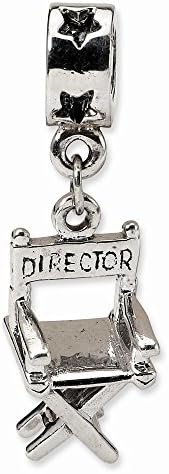 Sterling Silver Directors Chair Dangle Bead Charm For Pandora, Biagi, Chamilia & European Bracelets