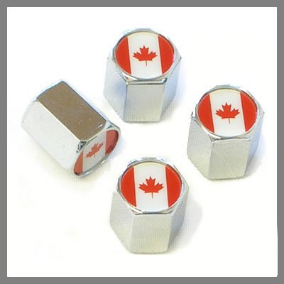 Canada Flag Chrome Tire Valve Caps