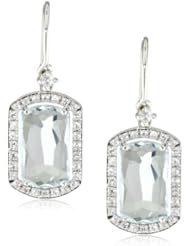 Kalan by Suzanne Kalan Blue Topaz Barrel Cut Wire Drop Earrings