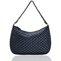 Hot Sale Elegant Faux Leather Handbag - College bag, Party bag, Evening Bag - Navy Blue