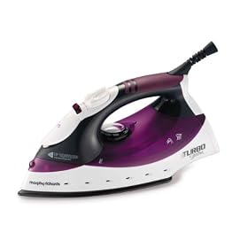 Morphy Richards Turbosteam 40698 Steam Iron Ceramic Soleplate 2000 Watt, Black/Plum