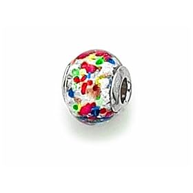 Buy Zable(tm) Sterling Silver Slver with Multicolor Dot Murano Glass Bead Charm by Finejewelers