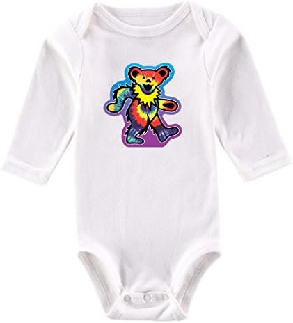 Gorsome Custom Grateful Dead Bears Baby Long Sleeve Bodysuit Infant One piece 3 Months White