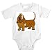 Onesie with hound, standing, dog, wagging, brown