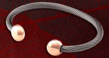 New Qray Rose Combo Large Magnetic Q-Ray Bracelet