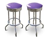 2 Glitter Lavender Vinyl Specialty / Custom Barstools Set
