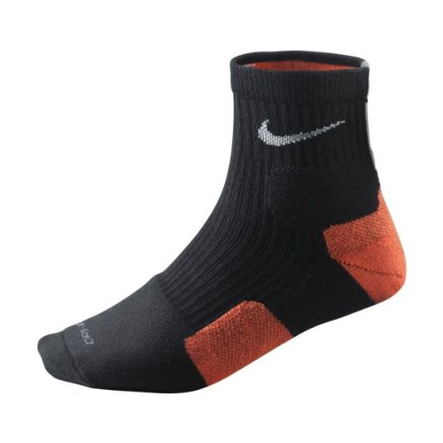 Men's Elite Basketball High Quarter Sock by Nike (Black-Deep/Orange)(Size=LARGE)