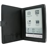 iGadgitz Black Genunine Leather Book Style Case Cover for Sony Portable Digital Book eReader PRS-600 Series Touch Edition