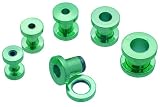 Neon Green Titanium Threaded Earlets - Sold as a Pair - 8 gauge to 0 gauge