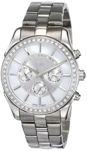 JBW Women's J6279C 22 Diamonds Oversized Metal Band Watch