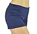 Belle Donne Womens Activewear Fold Over Cotton Yoga Shorts Gym Clothes - Navy/M