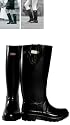 Premium Diamante Wellington Boots Black