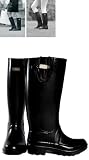 Premium Diamante Wellington Boots Black