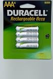 Duracell Rechargeable AAA NiMH Batteries, MIGNON/HR03/DC2400 (4 Batteries)