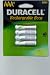 Duracell Rechargeable AAA NiMH Batteries, MIGNON/HR03/DC2400 (4 Batteries)