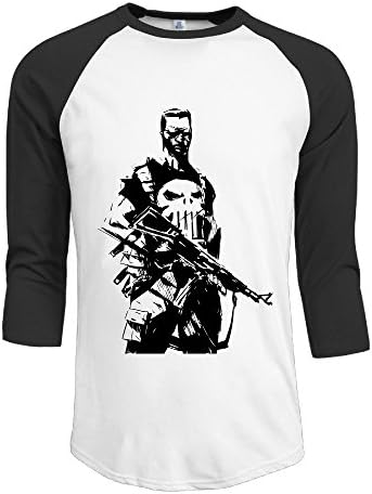 ONESEDA Men's The Punisher 3/4 Sleeve Baseball T Shirt