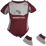 Nike Mississippi State Bulldogs Maroon and Gray Infant Bib & Booties Set
