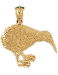 Dazzlers Solid 14k Gold Kiwi Bird Charm Pendant Available in three colors from jewelsberry (weights: 2.7 grams only)
