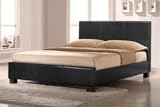 4'6 BLACK FAUX LEATHER BED