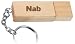 Engraved Wooden USB Flash Drive 8 GB with chain - Engraved name Nab