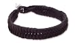 Leather and pearl bracelet, 'Black Rose Nest'