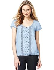 Pure Cotton Scallop Lace Gypsy Top