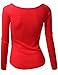 Doublju Womens Long Sleeve Waffle Knit Thermal Top