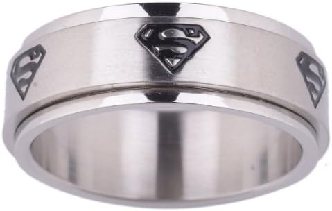 Hydia Steel Jewelry Superman Spinner Ring Band 316L Stainless Steel (12.5)