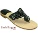Jack Rogers Navajo Women's Black Crocodile Patent Thong Sandals.