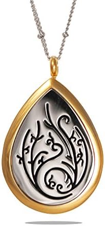 Essential Oil Diffuser Necklace - Thrive Silver and Gold Teardrop Stainless Steel Aromatherapy Pendant