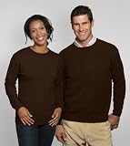 Mens & Womens Lambswool Crew Neck Jumper Chocolate Large