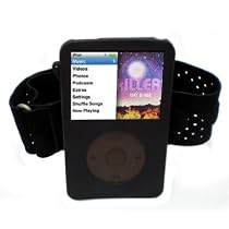 Black iPod Classic 160GB Silicone Case Sleeve & Armband with Screen Protector + Lanyard