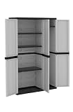 Zoom Produkt-Bild: - 	 Kunststoffschrank / Gartenschrank mit Besenfach Trend-Line 3 T&uuml;ren