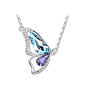 Le Premium Brechen Kokon Halskette mit Swarovski-Kristall-Elementen, Aquamarin u. Tansanit, inc. Le Premium Geschenkbox