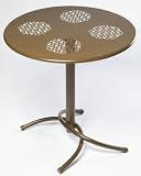 Alfresco Home Daisy Mesh 27-1/2-Inch Round Bistro Table, Cocoa Bean