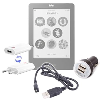 Pack / Kit de charge rapide et synchronisation micro USB DURAGADGET 3 en 1 pour lecteur de livre électronique Kobo Mini 5