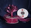 Sheer Organza Ribbon Mono Edge - 7/8" - 25 Yards (75 FT) - Burgundy