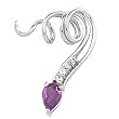 14K White Gold Amethyst and Diamond Pendant