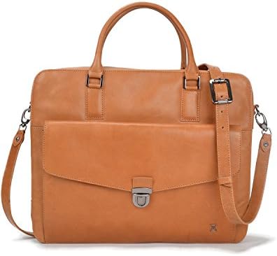 Terracomo Martine Men's Leather Briefcase - Golden Oak V.T.