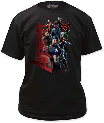 Age of Ultron - Mens Avengers Gang Adult T-Shirt, Size: Medium, Color: Black